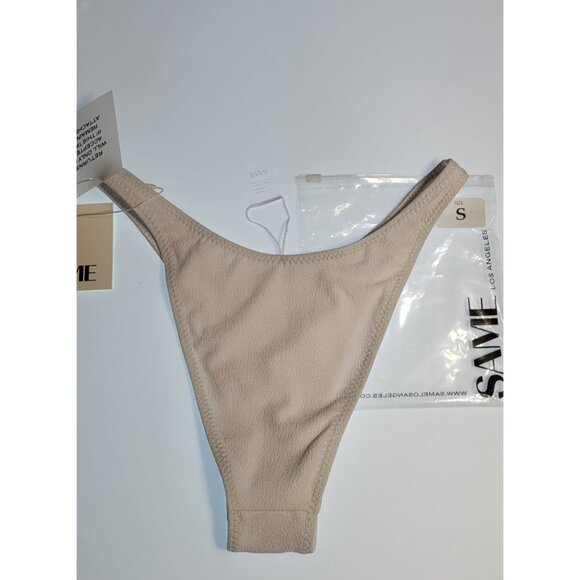 SAME Los Angeles Bottom Swim  Womens High Rise 90s Small Faux Suede White - Picture 2 of 7